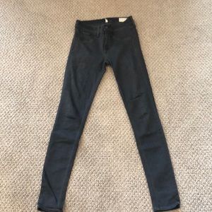 rag & bone dark gray denim leggings